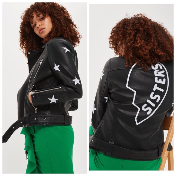 SOLD! Sisters Faux Leather Biker Moto Jacket - Picture 2 of 6